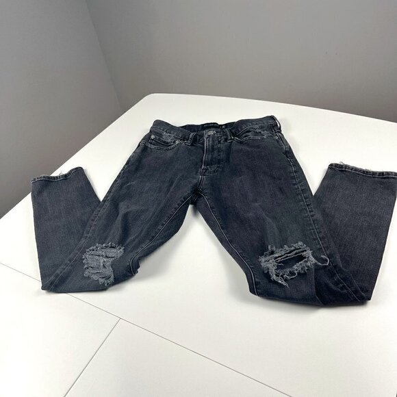 Abercrombie & fitch athletic skinny stretch jeans distressed size 28 x30 black - Picture 1 of 9